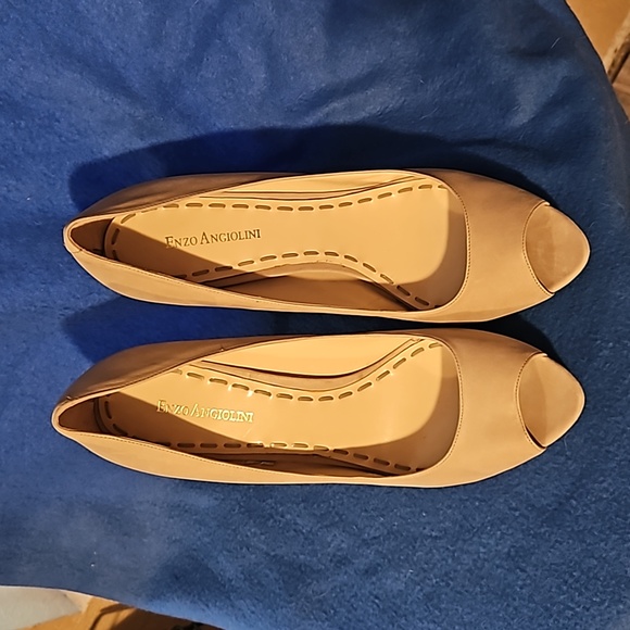 Enzo Angiolini Leather Peep Toe Pumps Size 11M 5 inch heel - Picture 2 of 12